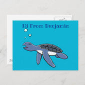 Niedliche Darstellung des Cartoon der Meeresschild Postkarte (Vorne/Hinten)