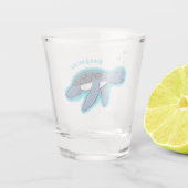 Niedliche Darstellung des Cartoon der Meeresschild Schnapsglas (Rückseite)