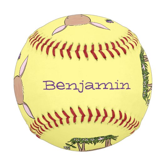 Niedliche Darstellung des Cartoon des glücklichen  Baseball (Rückseite)