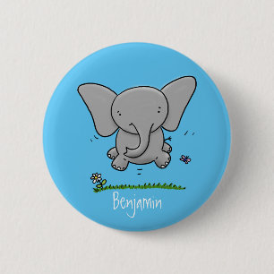 Niedliche Darstellung des Cartoon eines Babyelefon Button