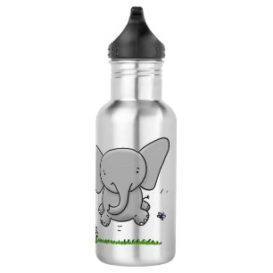 Niedliche Darstellung des Cartoon eines Babyelefon Edelstahlflasche