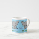 Niedliche Darstellung des Cartoon eines Babyelefon Espressotasse (Vorderseite Rechts)