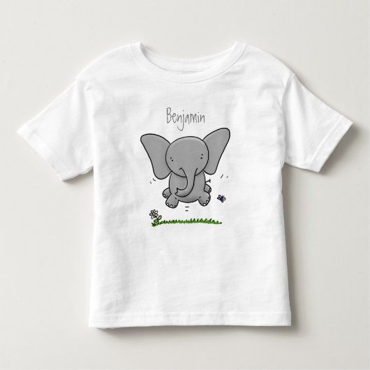 Niedliche Darstellung des Cartoon eines Babyelefon Kleinkind T-shirt (Vorderseite)