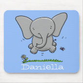 Niedliche Darstellung des Cartoon eines Babyelefon Mousepad (Vorne)