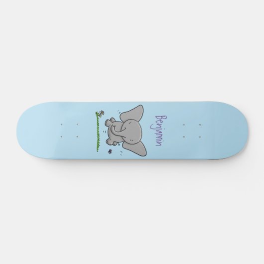 Niedliche Darstellung des Cartoon eines Babyelefon Skateboard (Horizontal)