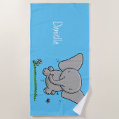 Niedliche Darstellung des Cartoon eines Babyelefon Strandtuch (Vorderseite)