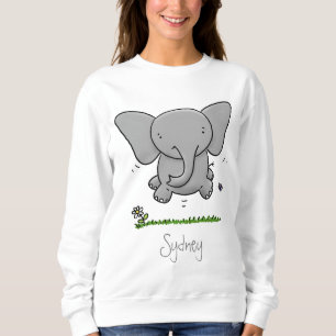 Niedliche Darstellung des Cartoon eines Babyelefon Sweatshirt