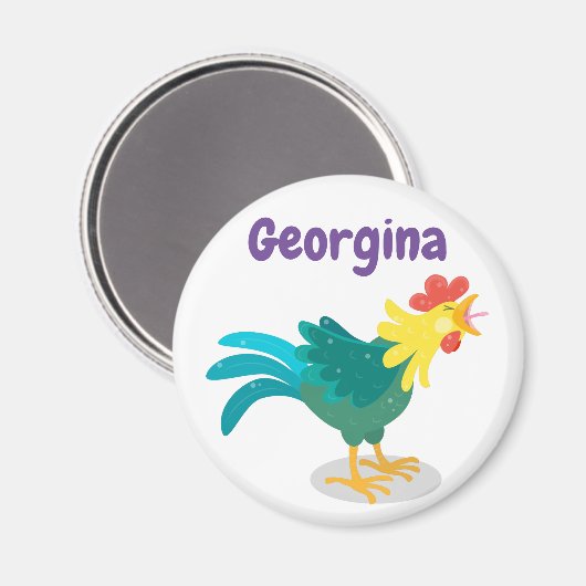 Niedliche Darstellung des Cartoon eines Crosshahns Magnet (Vorderseite/Rückseite)