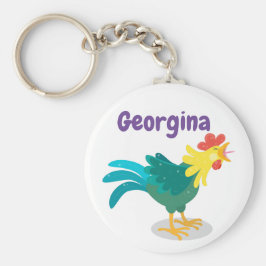 Niedliche Darstellung des Cartoon eines Crosshahns Schlüsselanhänger