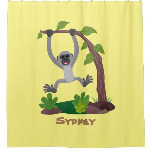 Niedliche Darstellung des Cartoon "glücklicher gib Duschvorhang (Vorderseite)