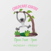 Niedliche Darstellung des Cartoon "glücklicher gib Fensteraufkleber (Blatt)