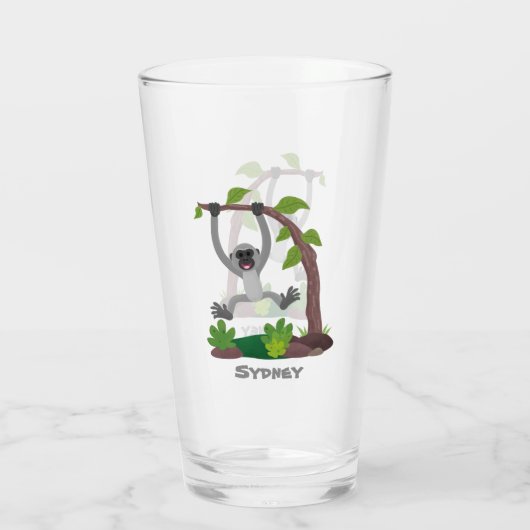 Niedliche Darstellung des Cartoon "glücklicher gib Glas (Rückseite)