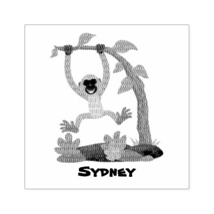 Niedliche Darstellung des Cartoon "glücklicher gib Gummistempel