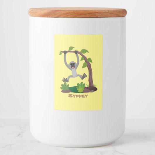 Niedliche Darstellung des Cartoon "glücklicher gib Lebensmitteletikett (Vorderseite)