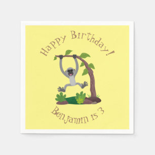 Niedliche Darstellung des Cartoon "glücklicher gib Serviette