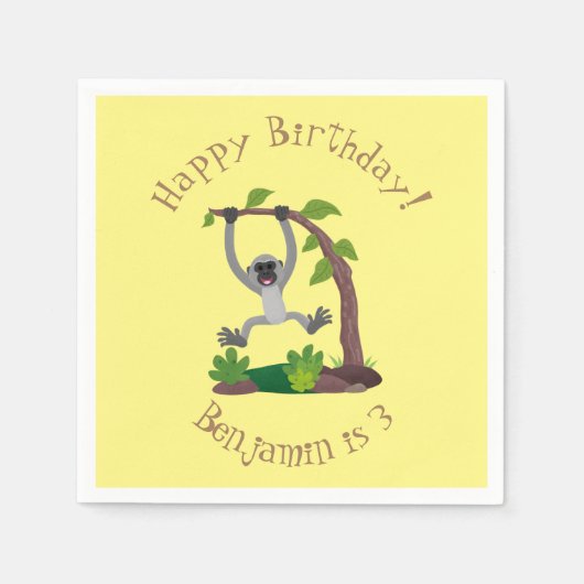 Niedliche Darstellung des Cartoon "glücklicher gib Serviette (Vorderseite)