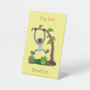 Niedliche Darstellung des Cartoon "glücklicher gib Sockelschild