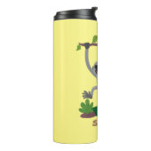 Niedliche Darstellung des Cartoon "glücklicher gib Thermosbecher (Nach links gedreht)