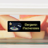 Niedliche Darstellung des Cartoon im Freien person Etiketten (Befestigt)