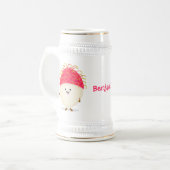 Niedliche Darstellung des Cartoon in Rosa Bierglas (Vorderseite Links)