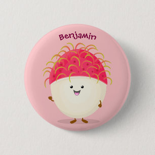 Niedliche Darstellung des Cartoon in Rosa Button