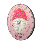 Niedliche Darstellung des Cartoon in Rosa Dartscheibe (Vorderseite rechts)