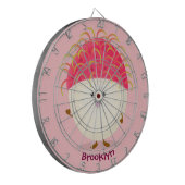 Niedliche Darstellung des Cartoon in Rosa Dartscheibe (Vorderseite Links)