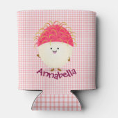 Niedliche Darstellung des Cartoon in Rosa Dosenkühler (Rückseite)