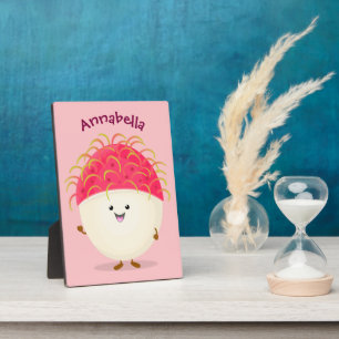 Niedliche Darstellung des Cartoon in Rosa Fotoplatte