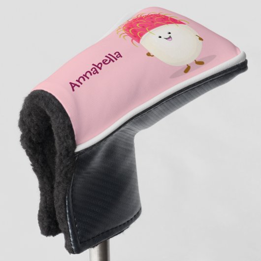 Niedliche Darstellung des Cartoon in Rosa Golf Headcover (3/4 Vorderseite)