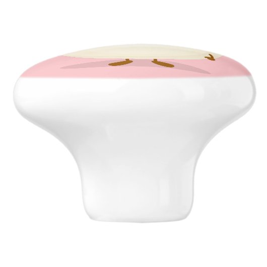 Niedliche Darstellung des Cartoon in Rosa Keramikknauf (Seitenansicht)