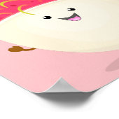 Niedliche Darstellung des Cartoon in Rosa Poster (Ecke)