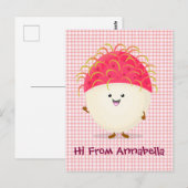 Niedliche Darstellung des Cartoon in Rosa Postkarte (Vorne/Hinten)