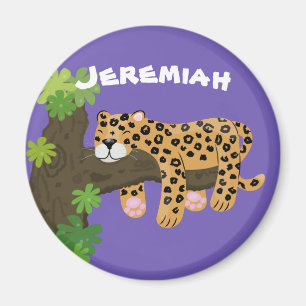 Niedliche Darstellung des Cartoon Leopard Magnet