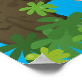 Niedliche Darstellung des Cartoon Leopard Poster (Ecke)