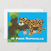Niedliche Darstellung des Cartoon Leopard Postkarte (Vorne/Hinten)