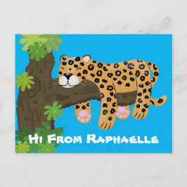 Niedliche Darstellung des Cartoon Leopard Postkarte