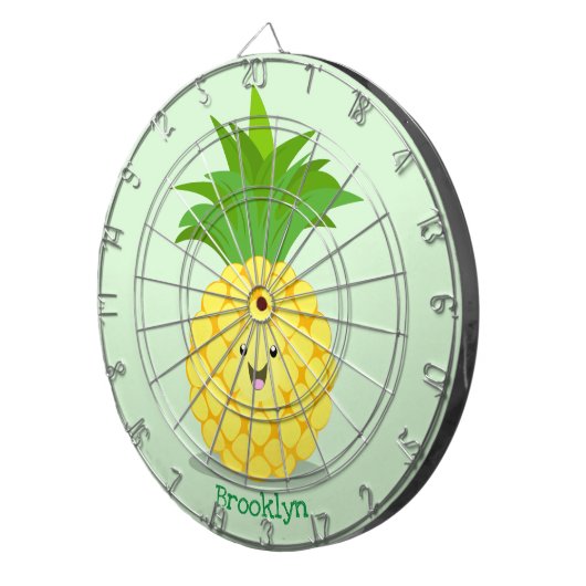Niedliche Darstellung des Cartoon von Ananas Dartscheibe (Vorderseite rechts)