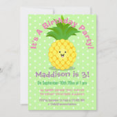 Niedliche Darstellung des Cartoon von Ananas Einladung (Vorderseite)