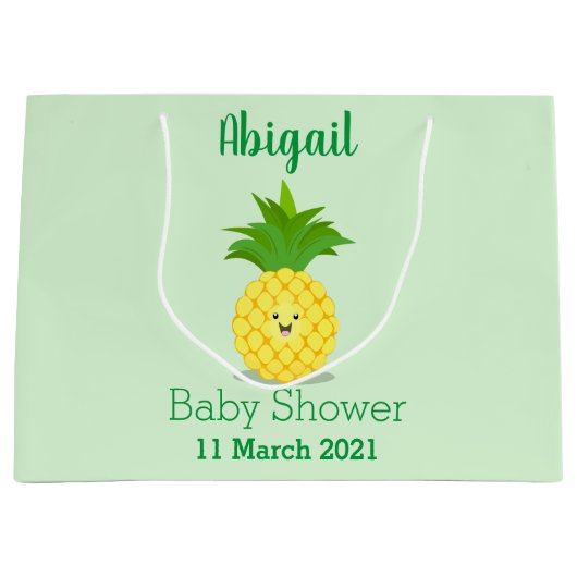 Niedliche Darstellung des Cartoon von Ananas Große Geschenktüte (Vorderseite)