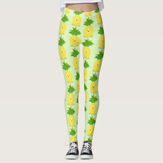 Niedliche Darstellung des Cartoon von Ananas Leggings (Vorderseite)