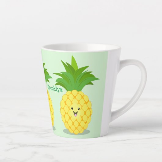 Niedliche Darstellung des Cartoon von Ananas Milchtasse (Rechts)