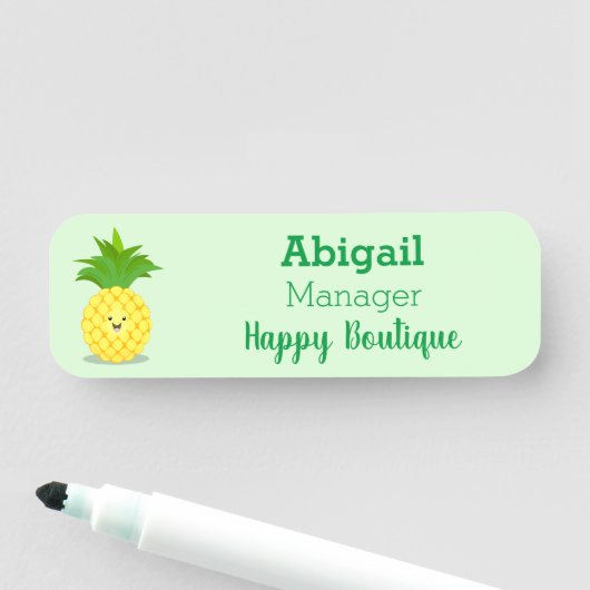 Niedliche Darstellung des Cartoon von Ananas Namensschild (Beispiel)