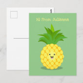 Niedliche Darstellung des Cartoon von Ananas Postkarte (Vorne/Hinten)