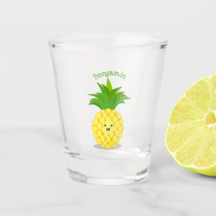 Niedliche Darstellung des Cartoon von Ananas Schnapsglas