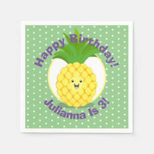 Niedliche Darstellung des Cartoon von Ananas Serviette