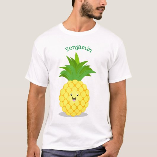 Niedliche Darstellung des Cartoon von Ananas T-Shirt (Vorderseite)