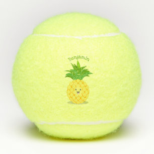 Niedliche Darstellung des Cartoon von Ananas Tennisbälle