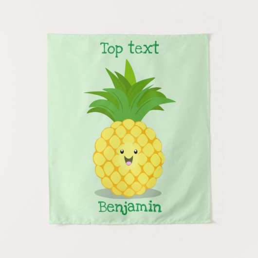 Niedliche Darstellung des Cartoon von Ananas Wandteppich (Vorderseite)