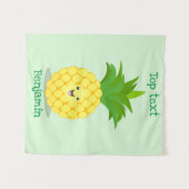 Niedliche Darstellung des Cartoon von Ananas Wandteppich (Vorderseite (Horizontal))